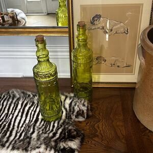 Green Decorative Glass Bottles